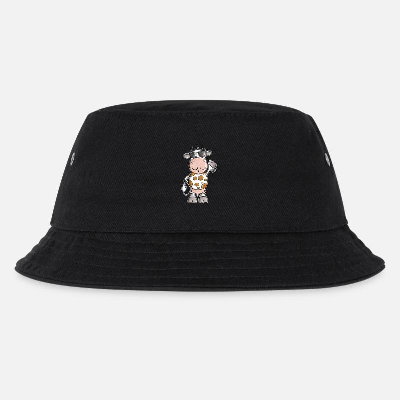 Coole Kuh mit Sonnenbrille - Kinder Bucket Hat - Schwarz