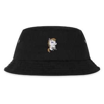 Small seated comic pony - Kids’ Bucket Hat - black - Front