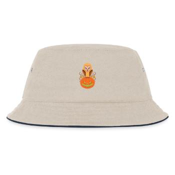 Gruselige Eule Gruseliges Kürbisgesicht Halloween Kostüm - Kinder Bucket Hat - Natur/Navy - Vorne