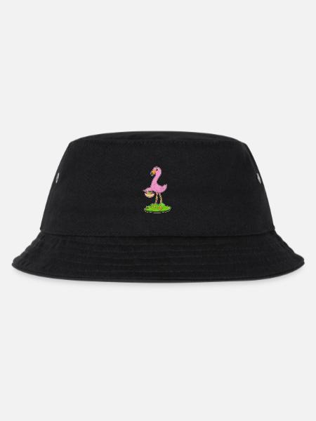 Flamingo Obstkorb - Kinder Bucket Hat - Schwarz
