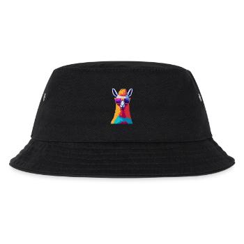 Retro-Alpaka-Rebellion - Kinder Bucket Hat - Schwarz - Vorne