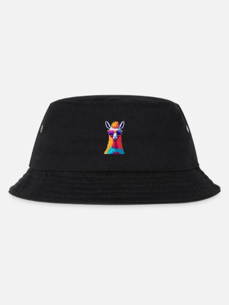 Retro-Alpaka-Rebellion - Kinder Bucket Hat - Schwarz