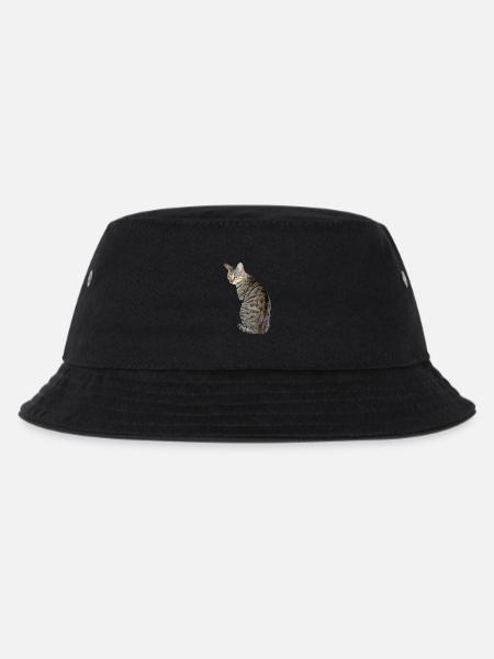 Katze Kätzchen Tigerkatze - Kinder Bucket Hat - Schwarz