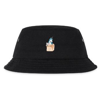 Einhorn Karton - Kinder Bucket Hat - Schwarz - Vorne