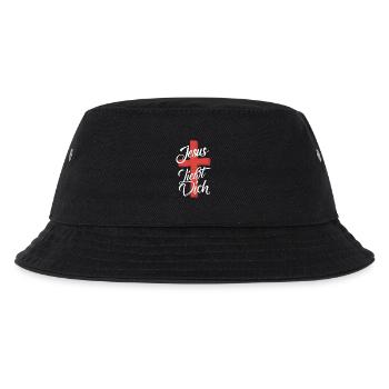 Jesus Loves You Cross Design - Kids’ Bucket Hat - black - Front