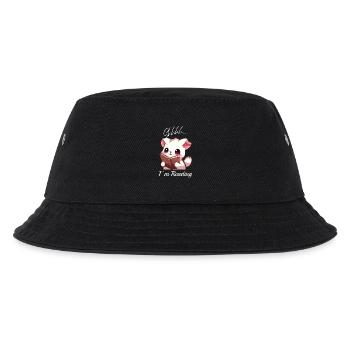 Katze mit Buch - Kinder Bucket Hat - Schwarz - Vorne