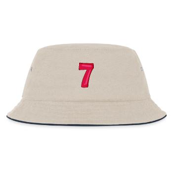 7 - Kids’ Bucket Hat - ecru/navy - Front