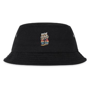 Fahre Schotter wie eine Katze Fahrraddesign - Kinder Bucket Hat - Schwarz - Vorne