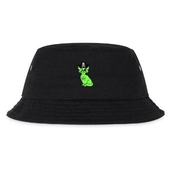 Süße Pirat Katzen Seeräuber Augenklappe Hut Kostüm - Kinder Bucket Hat - Schwarz - Vorne