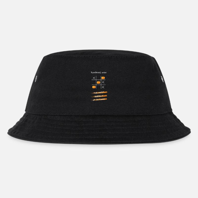 Kürbis Tic Tac Toe Design - Kinder Bucket Hat - Schwarz