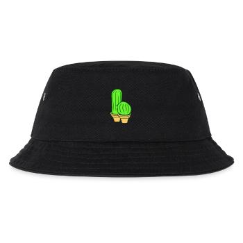 2 Kleine Kakteen Kaktus Stacheln Wüsten Blumentopf - Kinder Bucket Hat - Schwarz - Vorne