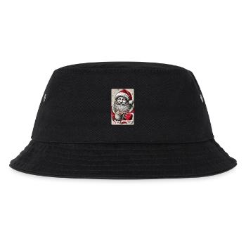 Fröhlicher Weihnachtsmann mit heißem Kakao - Kinder Bucket Hat - Schwarz - Vorne