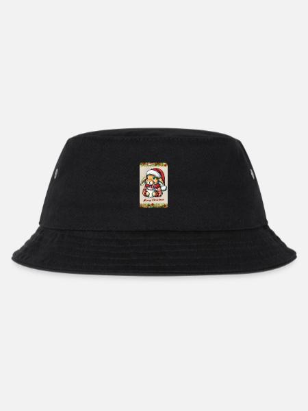Weihnachts-Hase mit heißer Schokolade - Kinder Bucket Hat - Schwarz