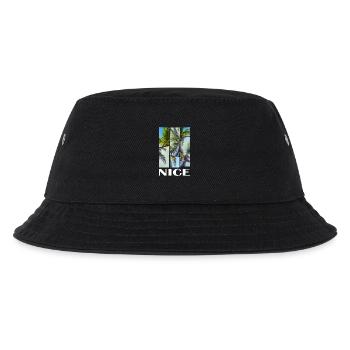 Nizza Nice Frankreich Sommer Palmen Strand Meer - Kinder Bucket Hat - Schwarz - Vorne