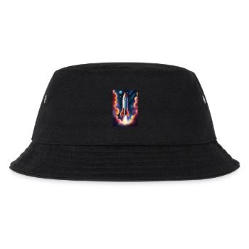 Raketenschiff fliegt ins All - Kinder Bucket Hat - Schwarz - Vorne