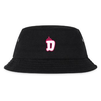 Monogrammierte Kleinkind Mädchen Krone - Kinder Bucket Hat - Schwarz - Vorne