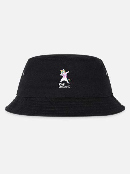 Logo Rave Unicorns White Text - Kinder Bucket Hat - Schwarz