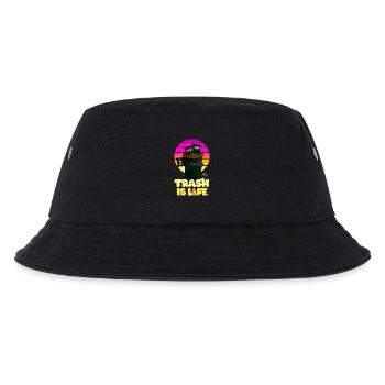 Raccoon "Trash Is Life" - Kids’ Bucket Hat - black - Front