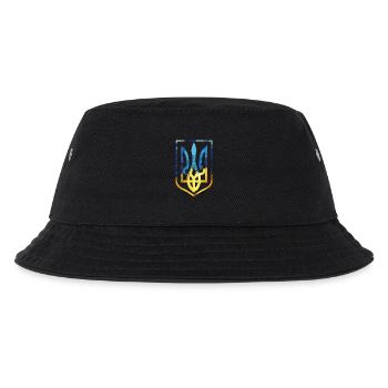 Ukraine Wappen ukrainisch Trysub Flagge Geschenk - Kinder Bucket Hat - Schwarz - Vorne
