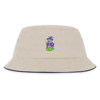 Bunny Witch Broom - Kids’ Bucket Hat - ecru/navy - Front