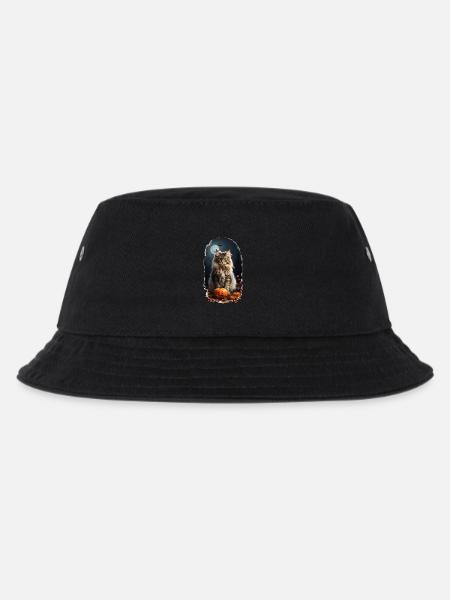 Norwegische Waldkatze Halloween - Kinder Bucket Hat - Schwarz