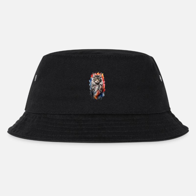 Norwegische Waldkatze - Kinder Bucket Hat - Schwarz