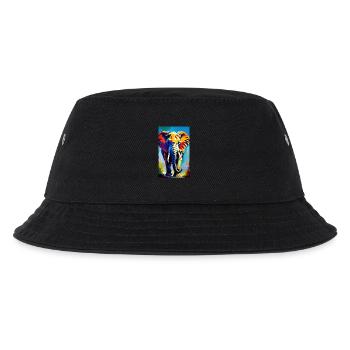 Elefant | Wildtier | Afrika | Kindermotive - Kinder Bucket Hat - Schwarz - Vorne