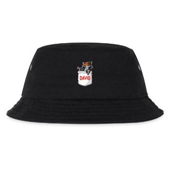 Waschbär David - Kinder Bucket Hat - Schwarz - Vorne