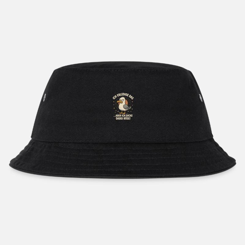 Lustige Möwe frecher Spruch Arbeit Kollegen - Kinder Bucket Hat - Schwarz