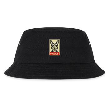 WOOF Propaganda Poster Dog Lover Funny Dog - Kids’ Bucket Hat - black - Front