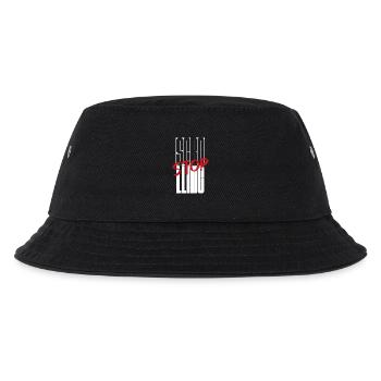 Stoppen Sie das Scrollen Typografie-Design - Kinder Bucket Hat - Schwarz - Vorne