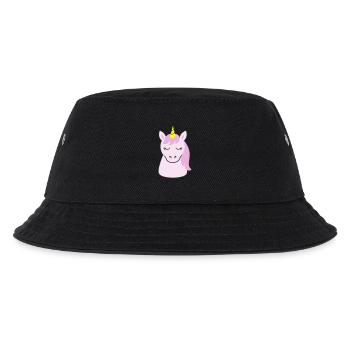 Süßes Einhorn mit geschlossenen Augen - Kinder Bucket Hat - Schwarz - Vorne