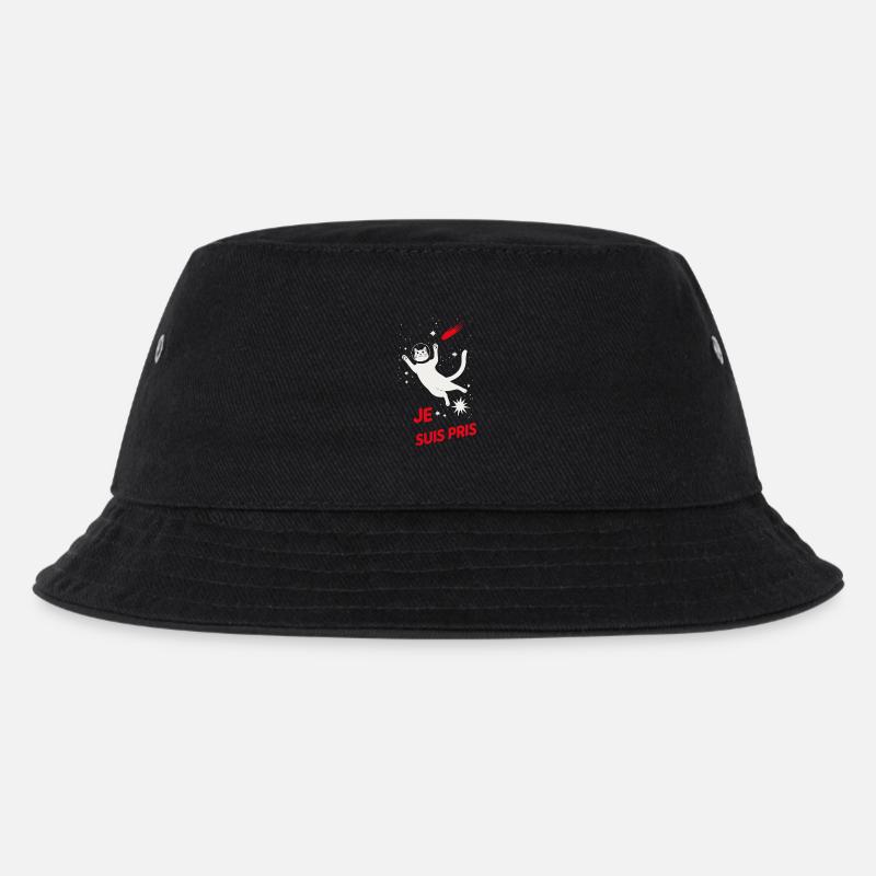 Astronaut Cat Je Suis Pris - Kids’ Bucket Hat - black