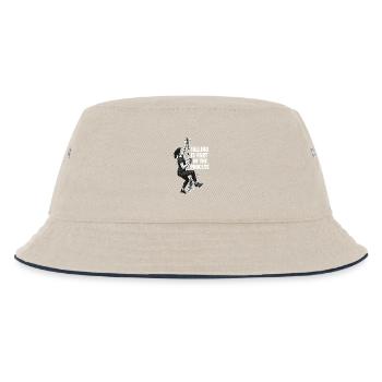 Bouldering Woman: Falling Is Part Of The Process - Kids’ Bucket Hat - ecru/navy - Front