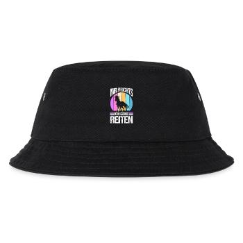 Reiten Pferdeliebhaber Reiterhof Pferde - Kinder Bucket Hat - Schwarz - Vorne