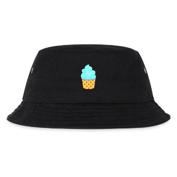 Eis Softeis Eiscreme Punkte Dots Sommer Pastell - Kinder Bucket Hat - Schwarz - Vorne