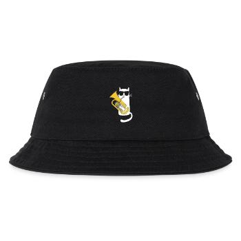 Baritonhorn - Coole Katze mit Sonnenbrille - Kinder Bucket Hat - Schwarz - Vorne