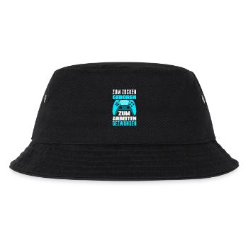 Zum Zocken Geboren Zum Arbeiten Gezwungen Gamer - Kinder Bucket Hat - Schwarz - Vorne