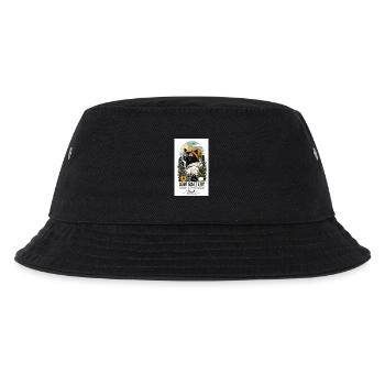 Cat in a hoodie with plants - Kids’ Bucket Hat - black - Front