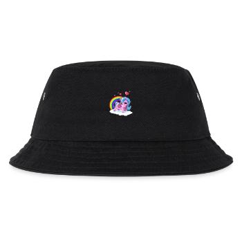 Einhornbaby Tracy auf Wolke mit Regenbogen, Fohlen - Kinder Bucket Hat - Schwarz - Vorne
