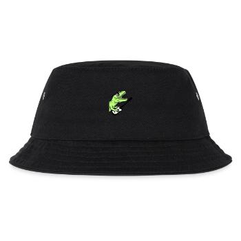 DJ Dino T-Rex Dinosaurier Gitarre Spielen Party - Kinder Bucket Hat - Schwarz - Vorne