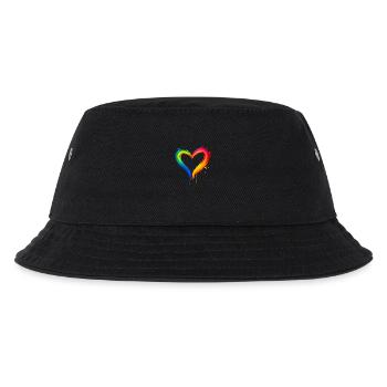 Regenbogenherz der Liebe und Unterstützung - Kinder Bucket Hat - Schwarz - Vorne