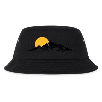 Landschaft - Berge Sonne - Kinder Bucket Hat - Schwarz - Vorne