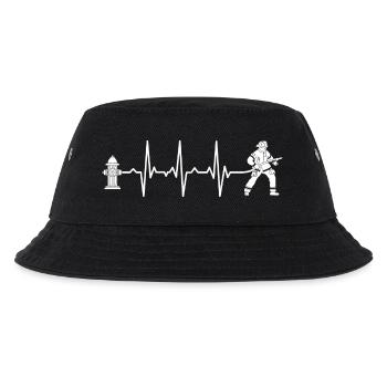 Firefighter Firefighter Heartbeat - Kids’ Bucket Hat - black - Front