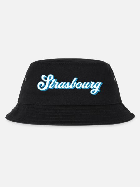 Strasbourg Schriftzug – Retro Frankreich Style - Kinder Bucket Hat - Schwarz