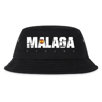 Málaga Distressed Text mit spanischer Flagge - Kinder Bucket Hat - Schwarz - Vorne