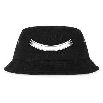 Ribbon | Schleife | Banderole Bogen unten weiss - Kinder Bucket Hat - Schwarz - Vorne