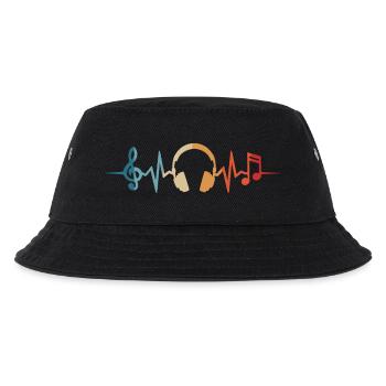 Music DJ Musician Headphones Heartbeat - Kids’ Bucket Hat - black - Front