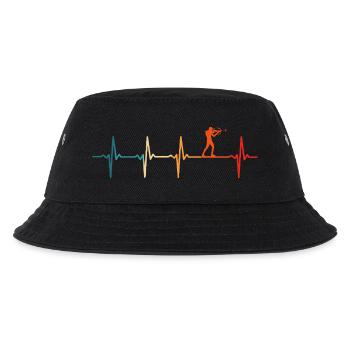 Biathlon heartbeat biathlete ski - Kids’ Bucket Hat - black - Front