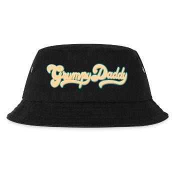Grumpy Daddy Retro Script - Farbe "Groovy Baby" - Kinder Bucket Hat - Schwarz - Vorne
